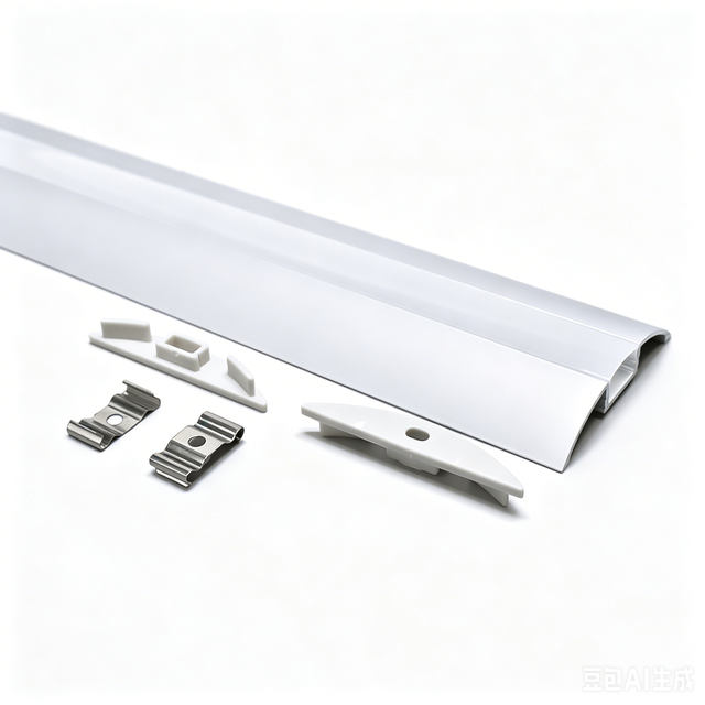New Design W17*H10mm Linear LED Light Strip Aluminum  Profit Extrusion Arc PC Diffuser Recessed Installation Durable Aluminum