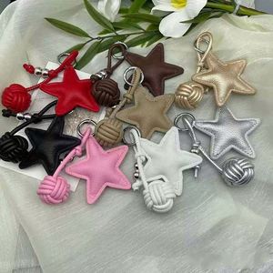 High-quality Imitation <b>Leather</b> Star-shaped Bag Pendant <b>Keychain</b> Car <b>Keychain</b> Book Decoration Pendant Chain Gift - Product Image 5