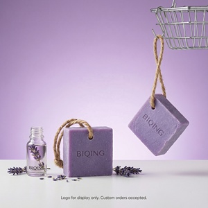 Jabón de Lavanda de Marca Propia con Cuerda de Yute, Jabón Corporal Orgánico Hecho a Mano para Aliviar el Estrés, Jabón de Baño <span class=keywords><strong>Exfoliante</strong></span> Natural - Product Image 1