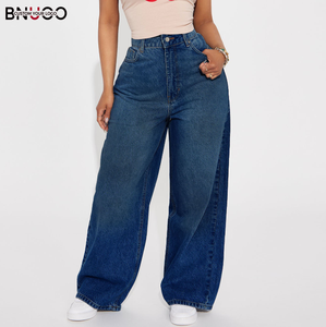 Vendita Diretta dalla Fabbrica Jeans da <span class=keywords><strong>Donna</strong></span> Personalizzati a Gamba Dritta e Vita Alta, Vestibilità Comoda, Stile Classico Baggy - Product Image 1