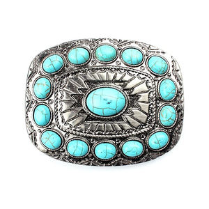 Fibbia per cintura turchese fibbie occidentali per fibbie per cinture in lamiera da donna progetta il tuo Design privato - Product Image 1