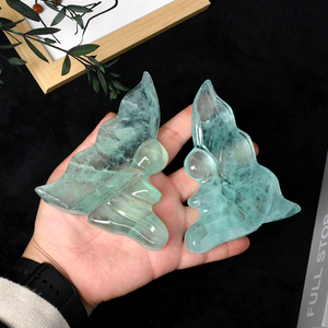 คริสตัลฟลูออไรต์แกะสลักรูปนางฟ้าสำหรับตกแต่ง งานฝีมือจากหินธรรมชาติสำหรับบำบัดรักษา ขายส่ง - Product Image 5