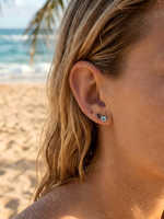 Pendientes de Acero Inoxidable 316L con Piedra de Nacimiento, Chapado en Oro PVD, Resistentes al Agua, Hipoalergénicos, Joyería Minimalista, Regalo