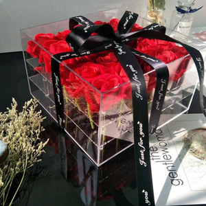 Caja Transparente de Acrílico Aierflorist <span class=keywords><strong>para</strong></span> 1, 9, 16, 24 Flores, Cubierta <span class=keywords><strong>para</strong></span> Empaque de Flores, Caja de Acrílico <span class=keywords><strong>para</strong></span> Almacenamiento de Rosas Preservadas <span class=keywords><strong>para</strong></span> Bodas - Product Image 2