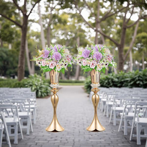 Fournitures de Mariage Support de <span class=keywords><strong>Vase</strong></span> en Métal Doré Scintillant <span class=keywords><strong>pour</strong></span> Chemin de Table de Mariage Européen, Pièces Décoratives <span class=keywords><strong>pour</strong></span> Centres de Table - Product Image 1