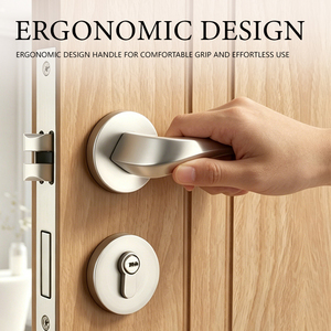 Serrure de porte extérieure en laiton antique classique Tianyi à cylindre simple moleté pour porte en bois d'entrée principale - Product Image 3