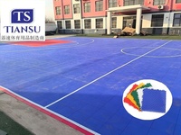 Dalles de sol sportives portables en plastique à emboîtement intelligent pour terrains de basketball temporaires en extérieur