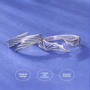 Bague Ailes de Démon Rétro en Gros pour Hommes et Femmes, Bijoux Punk Gothique Ouverts Faits à la Main, Accessoires Unisexe - Product Image 2