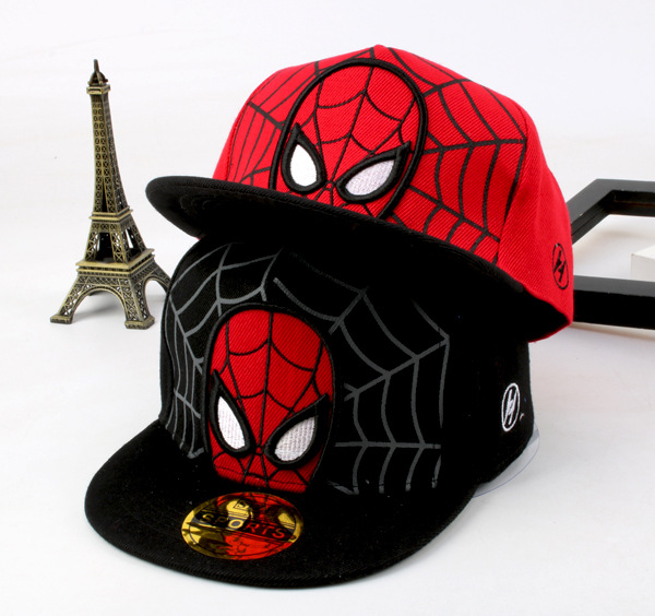 Horloge à pression pour enfants, chapeau avec logo spiderman, brodé sur mesure, à bord plat, pour bébé fille et garçon, nouvelle collection, livraison gratuite