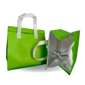 Custom Logo Insulated Non-Woven Disposable Take for Lunch Cooler Bags Zipper Closure for Advertising Use Milk Tea Seafood Pizza - Product Image 1