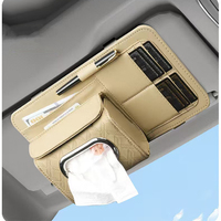 Organisateur de pare-soleil de voiture, porte-stylo, porte-mouchoirs, rangement en cuir PU, sac de rangement suspendu pour pare-soleil de voiture, pochette pour billets