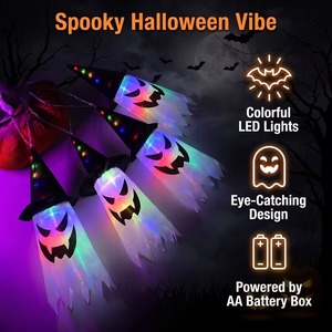 Hallowmas Ghost String <b>Lights</b> Halloween Party Decorations Outdoor Waterproof <b>Battery</b> <b>Operated</b> <b>Fairy</b> <b>Lights</b> for Home Garden - Product Image 4