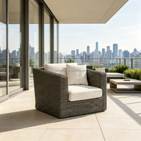 Chaise longue en rotin d'aluminium moderne et durable pour jardin et usage extérieur