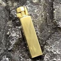 Briquet à kérosène intégré en laiton Jiaxin avec levier de levitation, mini, rétro, à glissière latérale, fait main, à vis, moderne, minimaliste, à roue
