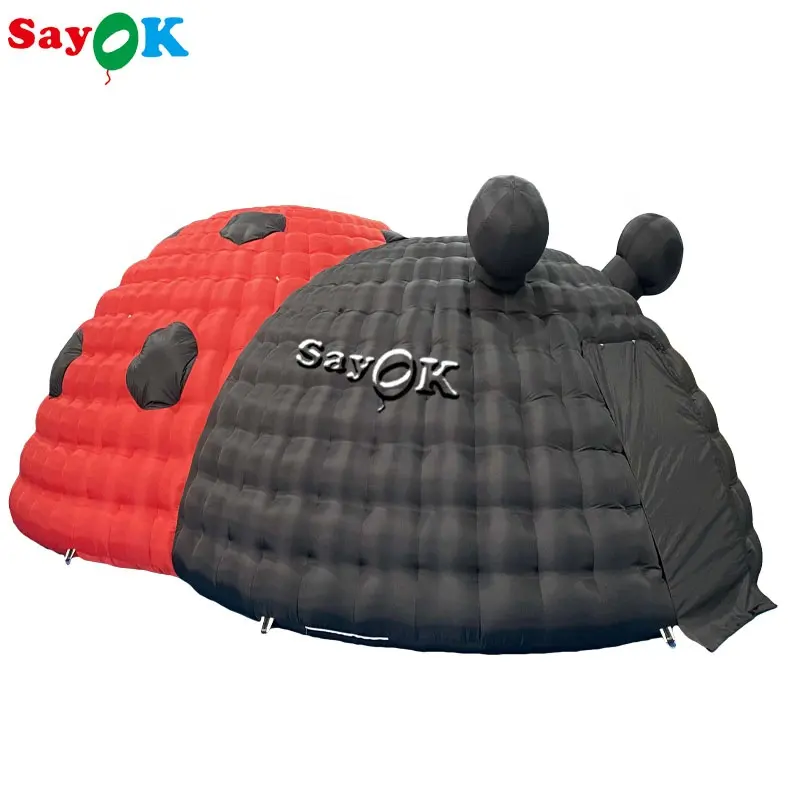 Uğur böceği karikatür şekli taşınabilir çocuk oyun oyuncak çadır kubbeli çadır çadır