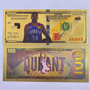Billets de banque commémoratifs en plastique doré imperméables pour collectionneurs de cartes de sport mondial, joueurs de basketball, cadeau pour les fans - Product Image 6