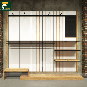 Premium Modern Garment Store Display Cabinet Clothing Rail Wall Shelving <b>Reception</b> <b>Counter</b> Unit - Product Image 6