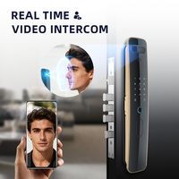 Serrure de porte intelligente UIELOCK QA80 avec empreinte digitale biométrique, reconnaissance faciale 3D, mot de passe, carte, application, caméra, pour porte en bois, écran 3,5 pouces, Wi-Fi