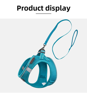 Fishprincess調整可能犬用ハーネスベストウォーキング反射紫ファッションシンプルメッシュ生地ペットハーネスセット - Product Image 3