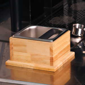 ภาชนะใส่กากกาแฟไม้ L-Beans ฝาปิดสแตนเลสกันลื่น สำหรับใช้ในบ้าน บาร์ คาเฟ่ - Product Image 1