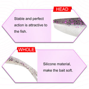 Spinpoler Soft Swimbait 2 "3" 4 "Leurre de pêche Jerk Shad Minnow <span class=keywords><strong>Drop</strong></span> <span class=keywords><strong>Shot</strong></span> Leurre Queue Fourchue Appât Double Couleur Shad Bass Trout - Product Image 4