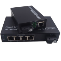 ATD-P401SC Switch PoE de Fibra Óptica de 48V sobre Ethernet, 10/100Mbps, 4 Puertos RJ45, 1 Puerto de Fibra SC, Convertidor de Medios PoE, Switch PoE de Fibra