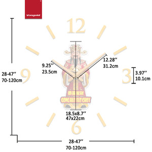 Orologio <span class=keywords><strong>da</strong></span> <span class=keywords><strong>Parete</strong></span> Originale del Dio della Ricchezza, Grande 70-120cm Regolabile, Moderno Feng Shui Cinese, Orologio in Acrilico Fai-<span class=keywords><strong>da</strong></span>-Te, Regalo - Product Image 3