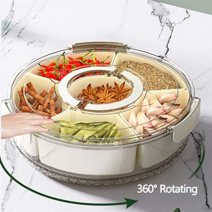 便携式塑料零食托盘，带手柄，分装水果蔬菜糖果或其他食品储物盒和垃圾箱 - Product Image 2