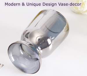 Venta al por mayor nórdicos minimalista moderno soplado a mano Floral decorativo Grey ámbar Aurora hidropónico <span class=keywords><strong>de</strong></span> <span class=keywords><strong>vidrio</strong></span> <span class=keywords><strong>reciclado</strong></span> cubierta jarrones en a granel - Product Image 4
