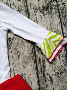 de las niñas de manga larga santa árbol imprimir vestidos de tutú y niñas rojo pantalones <span class=keywords><strong>2</strong></span> piezas conjunto - Product Image 3