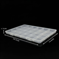 Boîtes de rangement en PP recyclables à 24 compartiments, multi-tailles, en plastique rectangulaire, pour mini-perles et pièces de quincaillerie, vente en gros