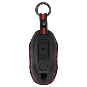 Pour Macan Turbo EV 2024 2025, étui de protection pour clé de voiture en cuir importé résistant aux rayures, accessoires de luxe pour porte-clés - Product Image 2