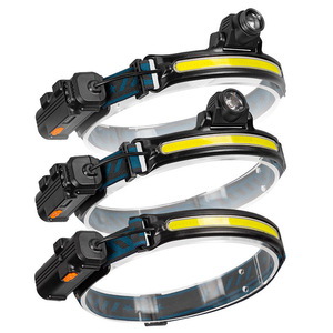 Lampe frontale LED rechargeable, charge de type C, batterie 1800mAh, lumière blanche, pour la pêche en plein air, la course à pied, zoom COB, projecteur - Product Image 1