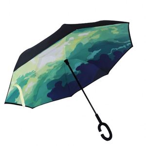 ร่มกันฝนแบบติดรถยนต์ รุ่น C-Type Standing Plus Anti-Storm ด้ามยาว สำหรับธุรกิจ แบบสองชั้น พับกลับได้ - Product Image 1