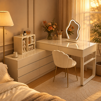Table de maquillage avec tiroirs, coiffeuse multifonctionnelle avec rangement, bureau moderne de luxe léger pour chambre à coucher