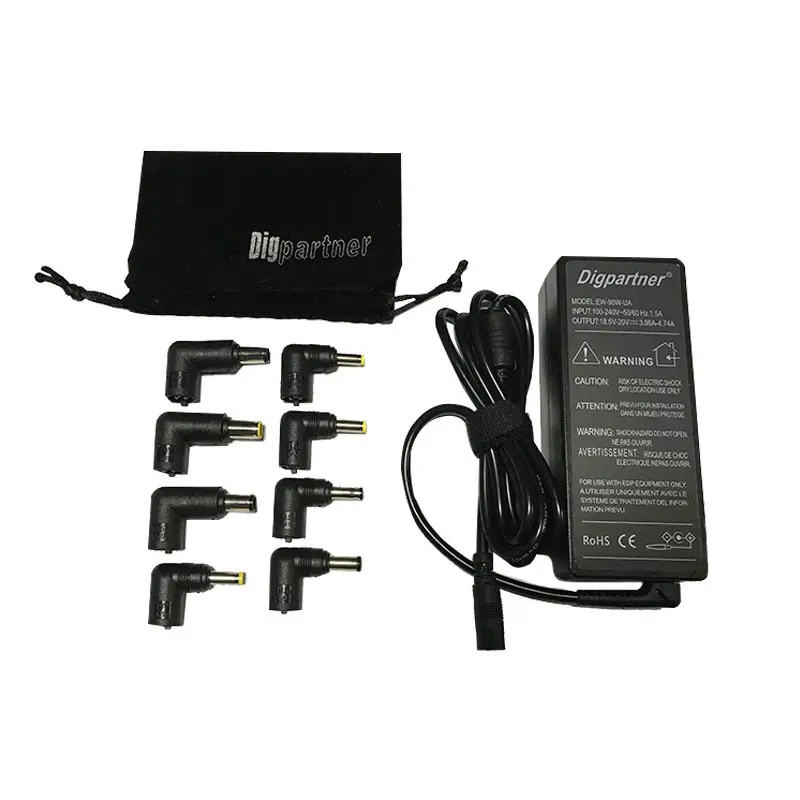 CE FCC ROHS 90w Universal travel charger with 8~12 tips for HP Dell Asus Acer Samsung Lenovo laptop adapter