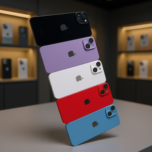 Cover posteriore di ricambio per Apple iPhone 14, nero, viola, bianco, rosso, blu, per cellulare - Product Image 3