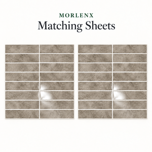Papel Tapiz Autoadhesivo MORLENX con Aspecto de Piedra Taupe, Patrón de Azulejos Rectangulares Brillantes, Fácil de Despegar y Pegar, para Decoración de Paredes de Cafeterías y Cocinas - Product Image 1