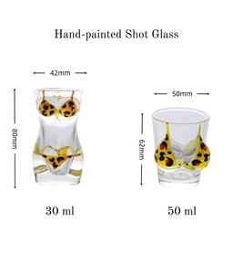 Bikini sexy à seins à fond épais Mini verre de tir peint à la main Corps d'homme femmes seins uniques en forme de buste en verre à liqueur - Product Image 5