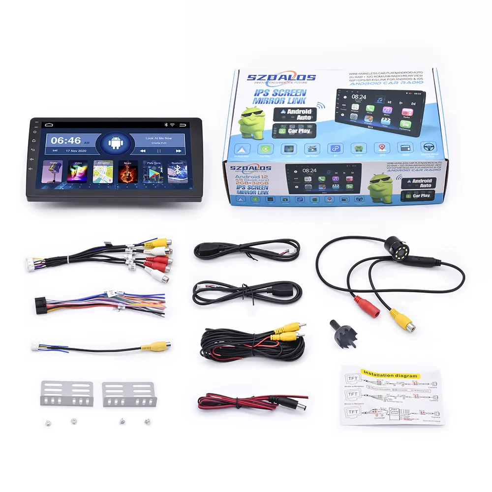 universal 1+16G full touch screen MP5 DVD Player Android car radio 10 inch car player Android with rear view camera