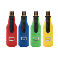 Refroidisseur isolé de manchon de bière coloré en néoprène de 330ml avec poche d'ouvre-bouteille par Sublimation