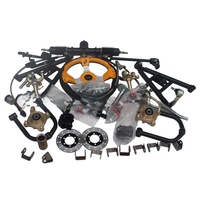 Kit complet de suspension avant pour kart électrique, quad et buggy DIY : amortisseur, frein à disque, klaxon, direction en aluminium