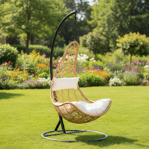 Chaise longue à bascule en métal élégante pour l'extérieur, chaise à bascule de patio avec cadre - Product Image 6