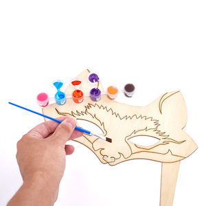 <span class=keywords><strong>Peinture</strong></span> en bois par numéros masque pour enfants Festival fête cultiver la créativité jouet 8 couleurs <span class=keywords><strong>peinture</strong></span> masque de <span class=keywords><strong>renard</strong></span> en bois - Product Image 3