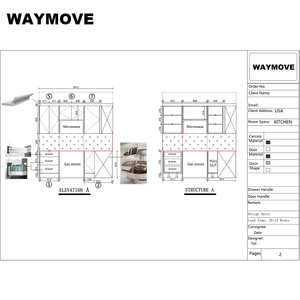 WAYMOVE 模块化厨房橱柜，带亚克力水槽、人造大理石台面 - 图形设计解决方案，含水龙头和铰链 - Product Image 5