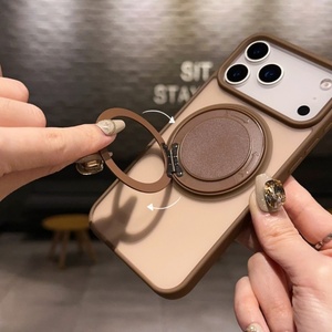 เคสโทรศัพท์มือถือแบบใสกึ่งด้านพร้อมที่ยึดแม่เหล็ก รองรับการชาร์จไร้สาย ป้องกัน 360 องศา สำหรับ 17/Air/<span class=keywords><strong>Pro</strong></span> <span class=keywords><strong>Max</strong></span> - Product Image 4