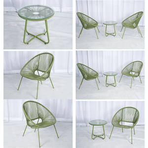Set <span class=keywords><strong>da</strong></span> <span class=keywords><strong>Giardino</strong></span> Moderno e Leggero in Rattan, Sedia Impilabile Confortevole, Tavolino <span class=keywords><strong>da</strong></span> Caffè, Arredamento <span class=keywords><strong>da</strong></span> Esterno Durevole - Product Image 5