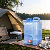Réservoir d'eau portable avec robinet, conception à niveau d'eau visible, pour aventures en plein air et situations d'urgence