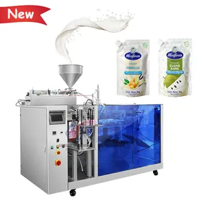 Fully automatic premade doypack pouch bag liquid milk yogurt cream packing machine