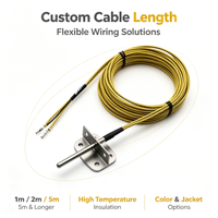 Sonde de température à montage sur bride, thermocouple de type K personnalisé avec câble en fibre de verre, vente en gros d'usine OEM ODM